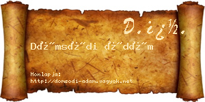 Dömsödi Ádám névjegykártya