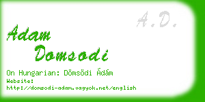 adam domsodi business card