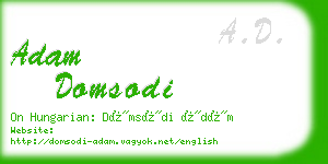 adam domsodi business card
